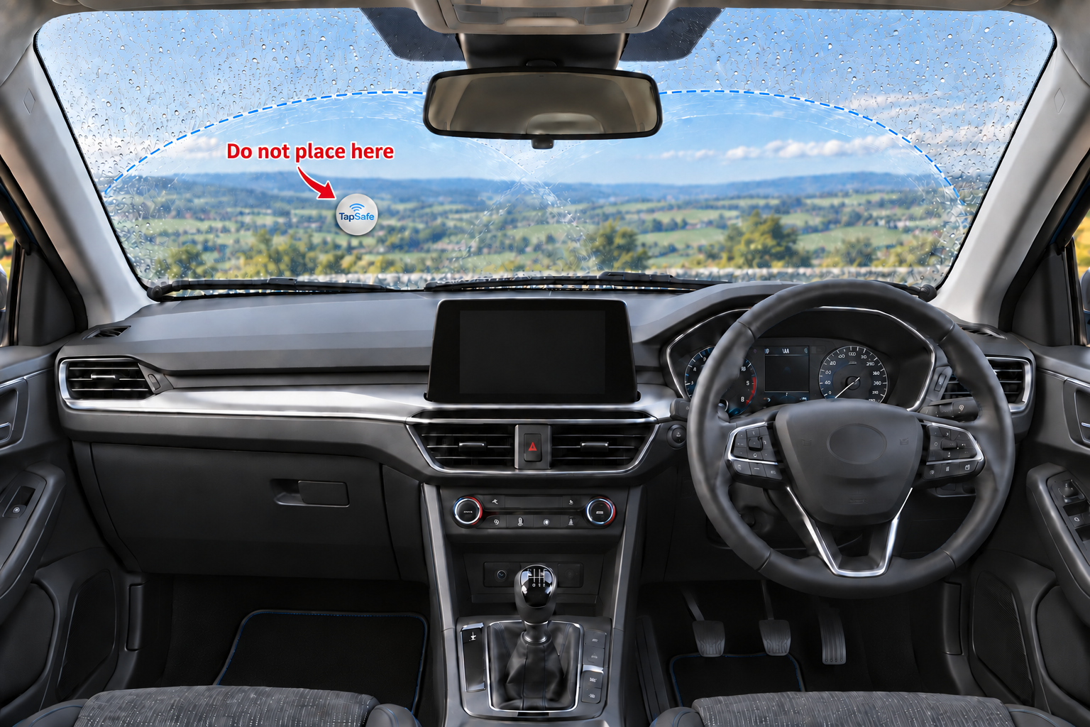 Incorrect TapSafe tag position inside the wiper-swept area